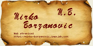 Mirko Borzanović vizit kartica